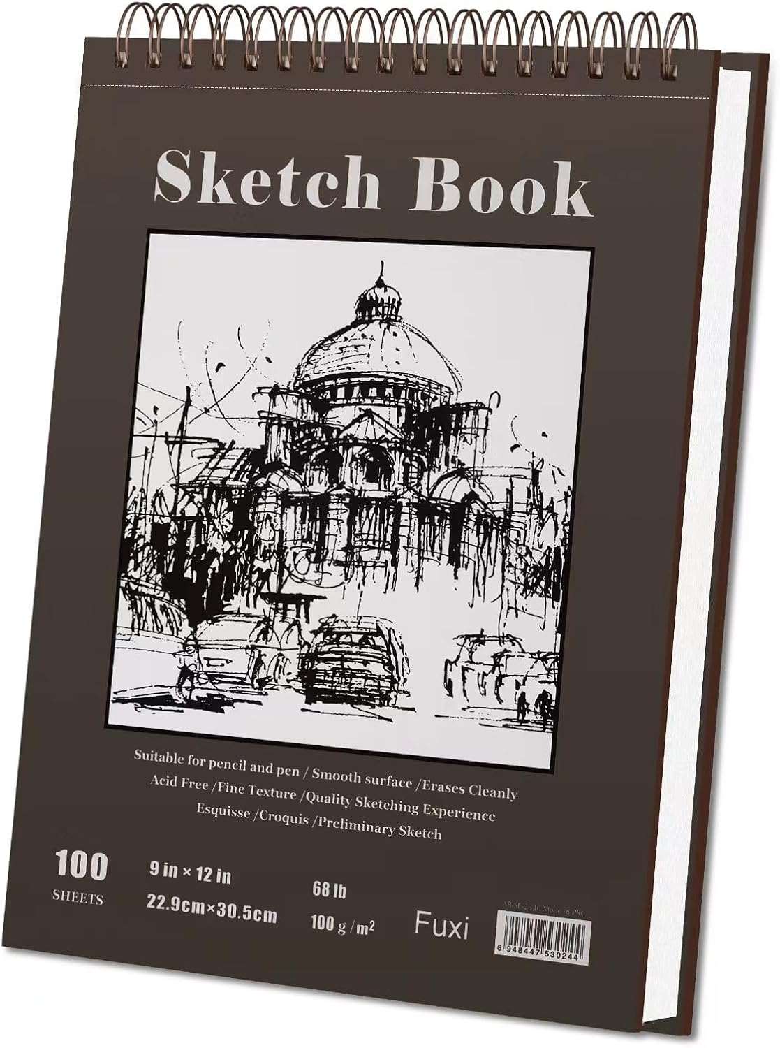 Fuxi 9 x 12 Sketch Book. Top Spiral Bound Sketch Pad. 100 Sheets 68lb/100gsm Acid-Free Drawing Paper. Art Sketchbook for Drawing Pad for Kids Artists & Beginners Professional Art Supplies for Adults - Image 9