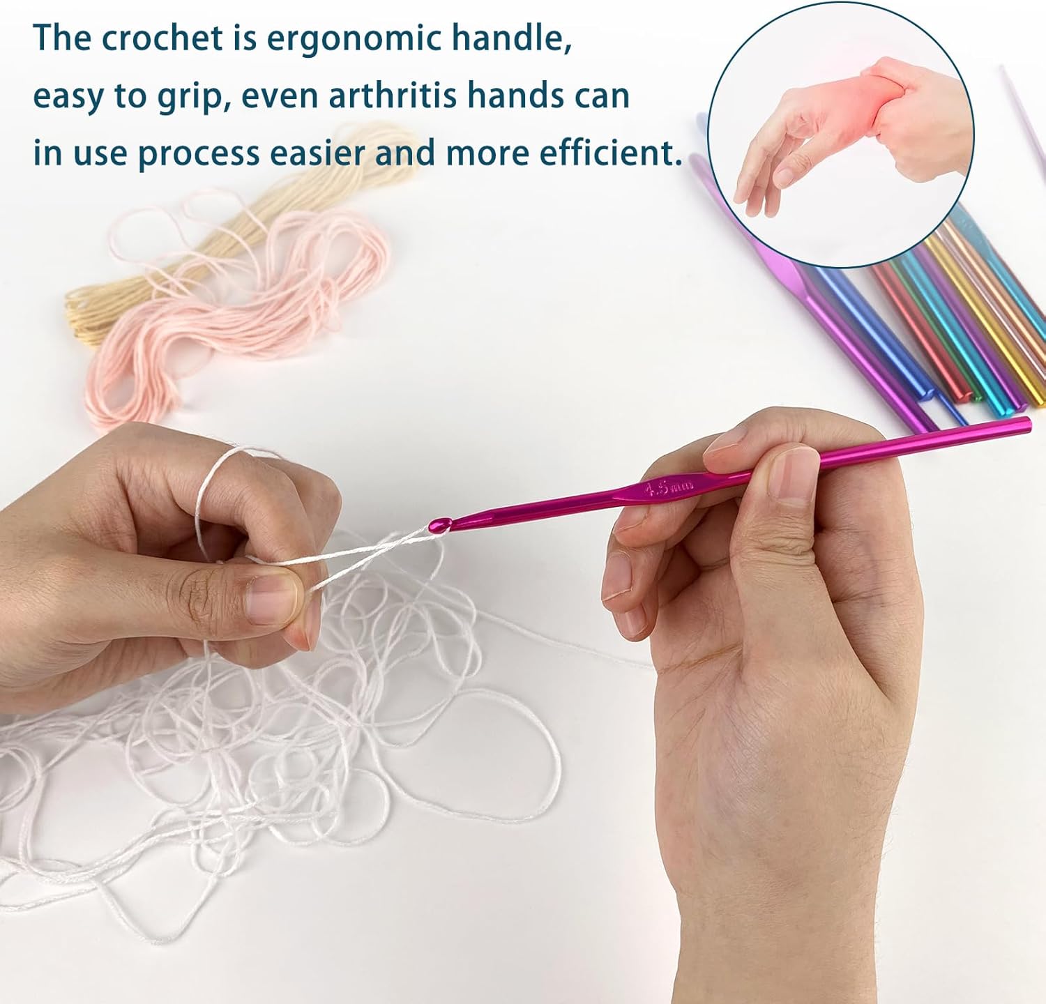 14PCS Aluminum Crochet Hooks Knitting Needles Craft Yarn 2.0mm/2.5mm/3.0mm/3.5mm/4.0mm/4.5mm/5.0mm/5.5mm/6.0mm/6.5mm/7.0mm/8.0mm/9.0mm/10.0mm - Image 4